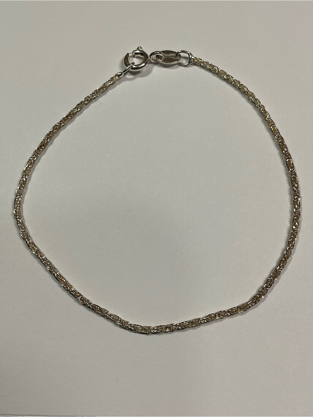 Sterling Silver Rope Style Bracelet. 7.5 inches long